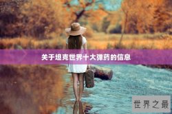 关于坦克世界十大弹药的信息