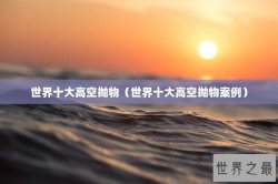 世界十大高空抛物（世界十大高空抛物案例）