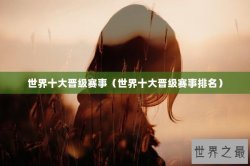 世界十大晋级赛事（世界十大晋级赛事排名）