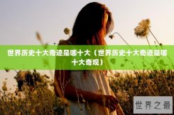 世界历史十大奇迹是哪十大（世界历史十大奇迹是哪十大奇观）