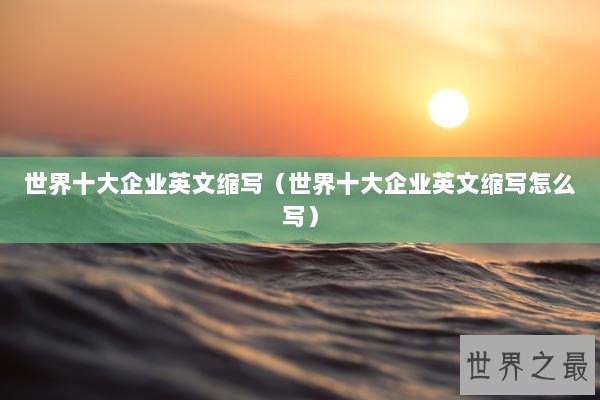 世界十大企业英文缩写（世界十大企业英文缩写怎么写）
