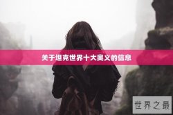 关于坦克世界十大奥义的信息