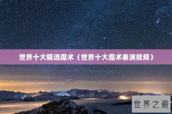世界十大精选魔术（世界十大魔术表演视频）