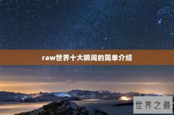 raw世界十大瞬间的简单介绍