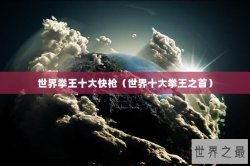 世界拳王十大快枪（世界十大拳王之首）