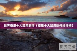 世界夜里十大禁用软件（夜里十大禁用软件排行榜）