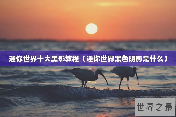 迷你世界十大黑影教程（迷你世界黑色阴影是什么）