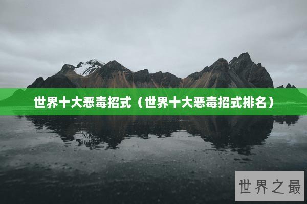 世界十大恶毒招式（世界十大恶毒招式排名）