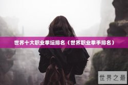 世界十大职业拳坛排名（世界职业拳手排名）