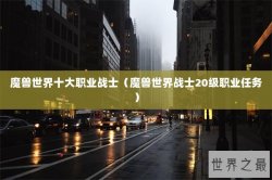 魔兽世界十大职业战士（魔兽世界战士20级职业任务）