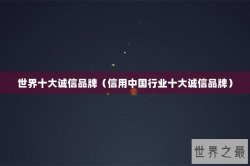 世界十大诚信品牌（信用中国行业十大诚信品牌）