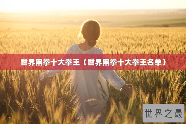 世界黑拳十大拳王（世界黑拳十大拳王名单）