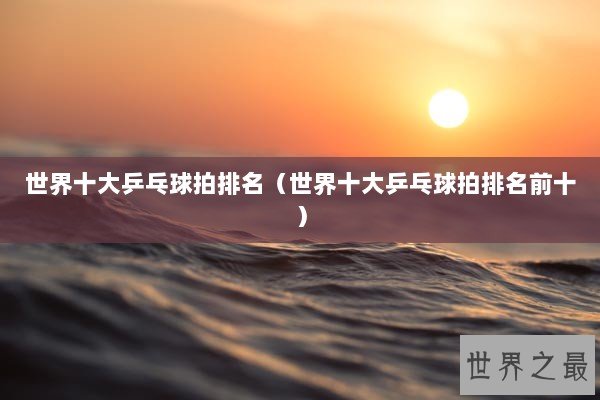 世界十大乒乓球拍排名（世界十大乒乓球拍排名前十）