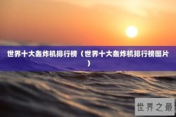 世界十大轰炸机排行榜（世界十大轰炸机排行榜图片）