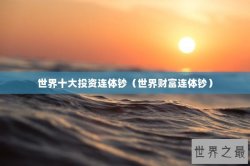 世界十大投资连体钞（世界财富连体钞）