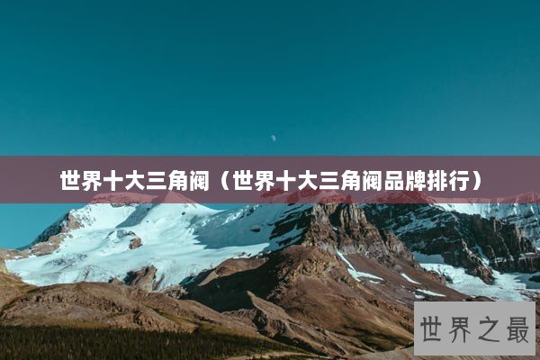世界十大三角阀（世界十大三角阀品牌排行）