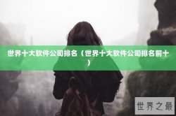 世界十大软件公司排名（世界十大软件公司排名前十）