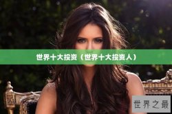 世界十大投资（世界十大投资人）