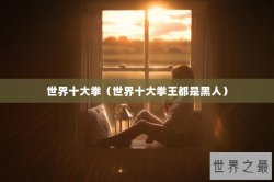 世界十大拳（世界十大拳王都是黑人）