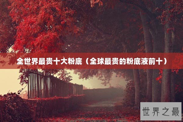 全世界最贵十大粉底（全球最贵的粉底液前十）