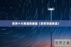 世界十大男装效果图（世界顶级男装）