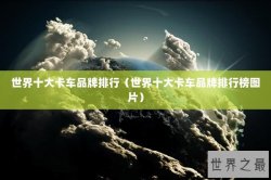 世界十大卡车品牌排行（世界十大卡车品牌排行榜图片）