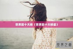 世界前十大桥（世界前十大桥梁）
