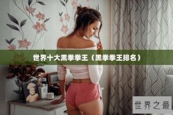 世界十大黑拳拳王（黑拳拳王排名）