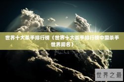 世界十大杀手排行榜（世界十大杀手排行榜中国杀手世界闻名）