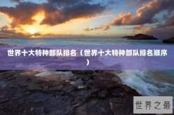 世界十大特种部队排名（世界十大特种部队排名顺序）