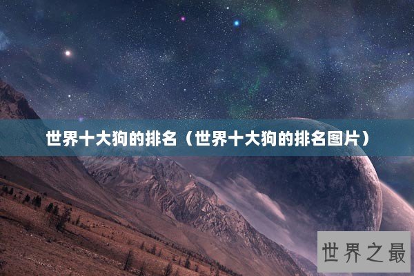 世界十大狗的排名（世界十大狗的排名图片）