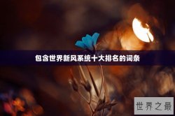 包含世界新风系统十大排名的词条