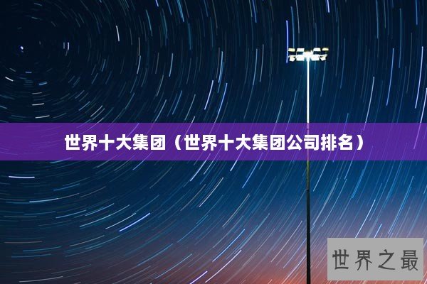 世界十大集团（世界十大集团公司排名）
