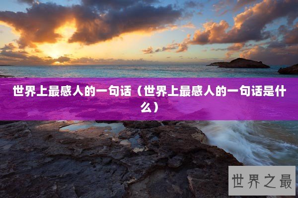 世界上最感人的一句话（世界上最感人的一句话是什么）