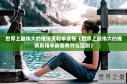 世界上最伟大的推销员和羊皮卷（世界上最伟大的推销员和羊皮卷有什么区别）