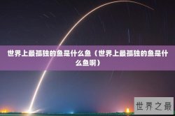 世界上最孤独的鱼是什么鱼（世界上最孤独的鱼是什么鱼啊）