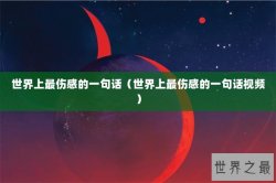 世界上最伤感的一句话（世界上最伤感的一句话视频）