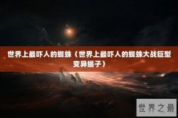 世界上最吓人的蜘蛛（世界上最吓人的蜘蛛大战巨型变异蝎子）