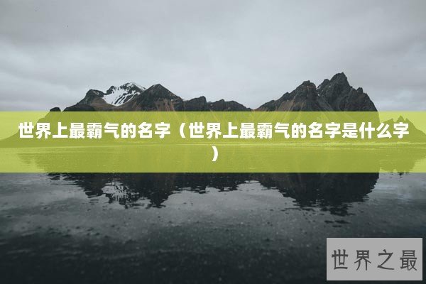 世界上最霸气的名字（世界上最霸气的名字是什么字）