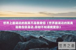 世界上最遥远的距离不是我爱你（世界最遥远的距离是我在你身边,你却不知道我爱你）