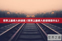 世界上最感人的话语（世界上最感人的话语是什么）