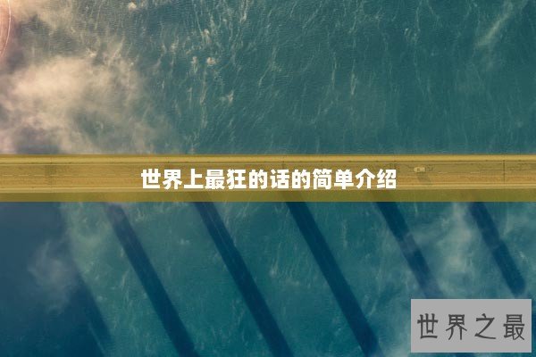 世界上最狂的话的简单介绍 世界上最狂的话的简单介绍