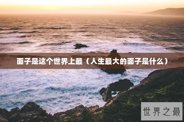 面子是这个世界上最(人生最大的面子是什么) 面子是这个世界上最(人生最大的面子是什么)