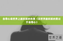 自尊心是世界上最肮脏的东西（这世界最肮脏的莫过于自尊心）