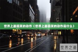 世界上最搞笑的动作（世界上最搞笑的动作是什么）