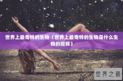 世界上最奇特的生物（世界上最奇特的生物是什么生物的视频）