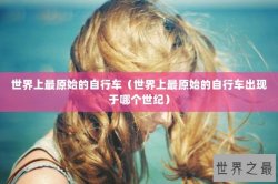 世界上最原始的自行车（世界上最原始的自行车出现于哪个世纪）