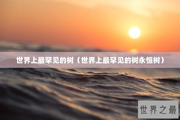 世界上最罕见的树（世界上最罕见的树永恒树）