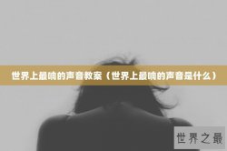 世界上最响的声音教案（世界上最响的声音是什么）