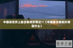 中国是世界上最古老的文明之一（中国最古老的文明是什么）